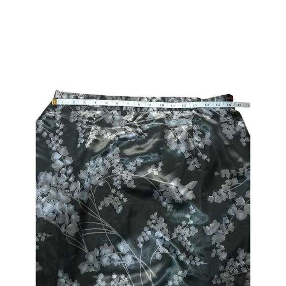 Vintage Worthington Women' 16 Black W/ Silver Cherry Blossom's Side  Zip, Button - Picture 6 of 9